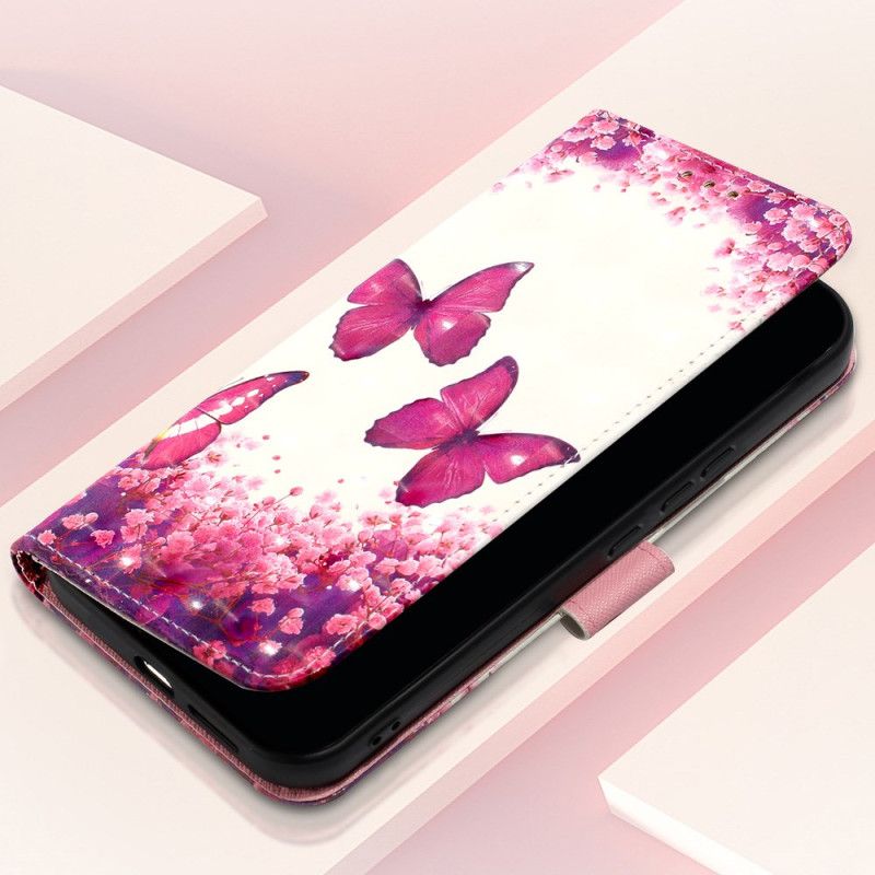 Pokrowce Oppo Reno 11 5g Różowe Motyle