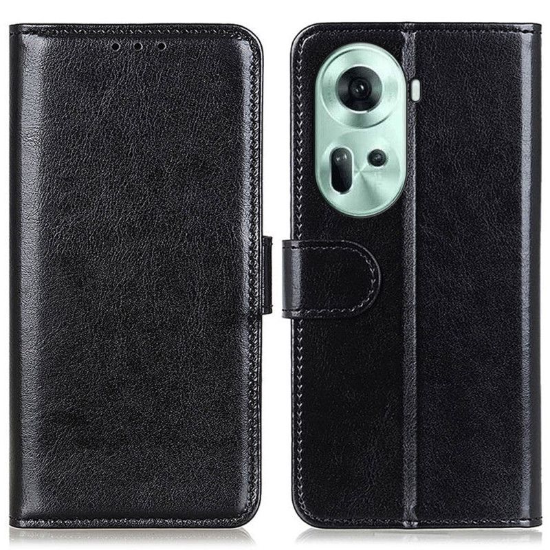 Skórzany Futerał Oppo Reno 11 5g Etui Na Telefon Sztuczna Skóra Lakierowana
