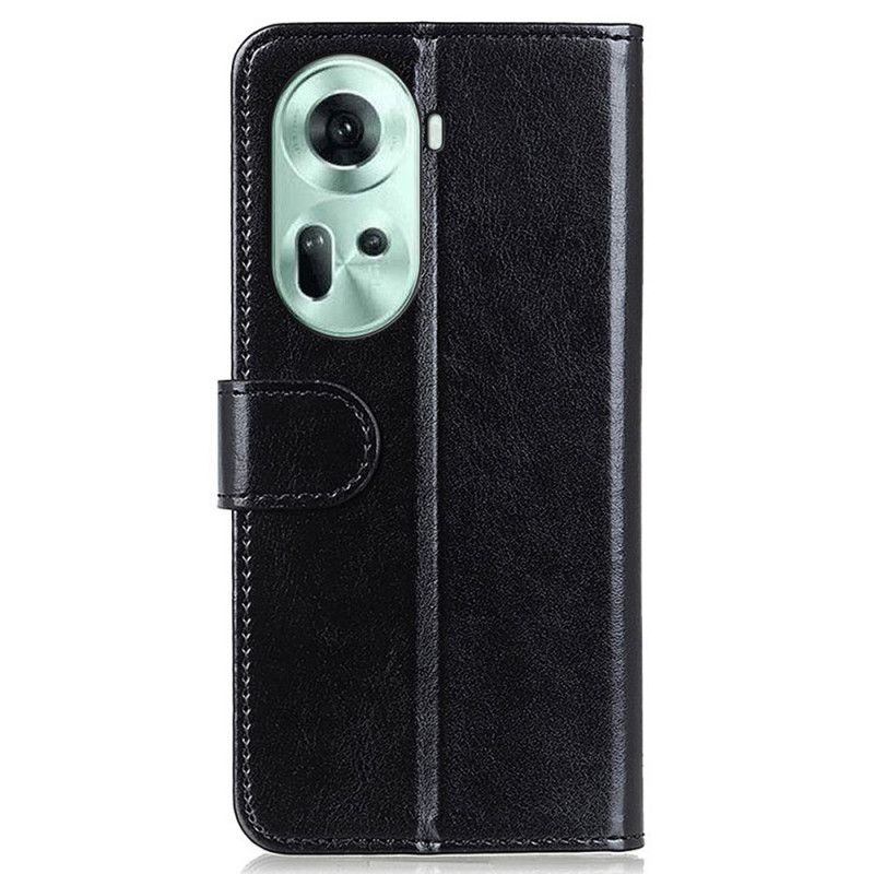 Skórzany Futerał Oppo Reno 11 5g Etui Na Telefon Sztuczna Skóra Lakierowana