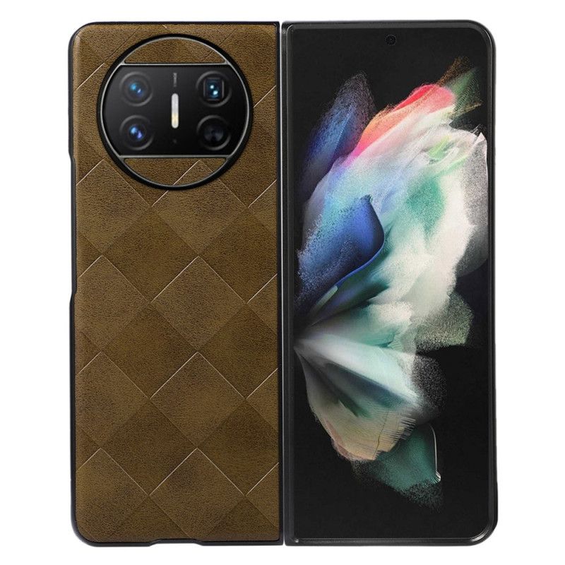 Etui Huawei Mate X3 Wzór W Kratkę Ze Sztucznej Skóry Etui Ochronne