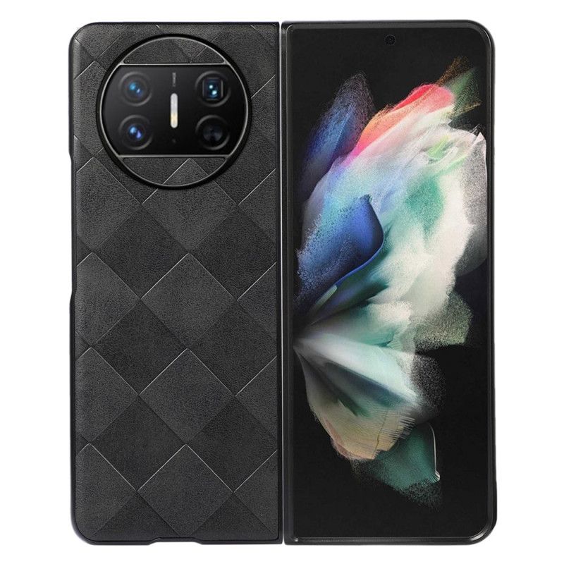 Etui Huawei Mate X3 Wzór W Kratkę Ze Sztucznej Skóry Etui Ochronne