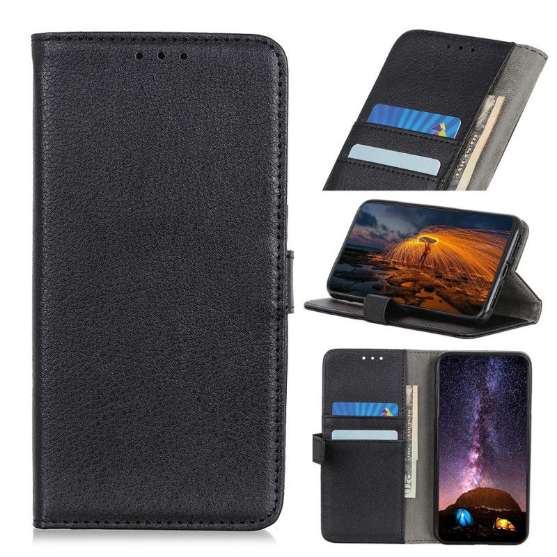 Etui Folio Xiaomi Redmi Note 8 Pro Czarny Imitacja Skóry Liczi Etui Ochronne