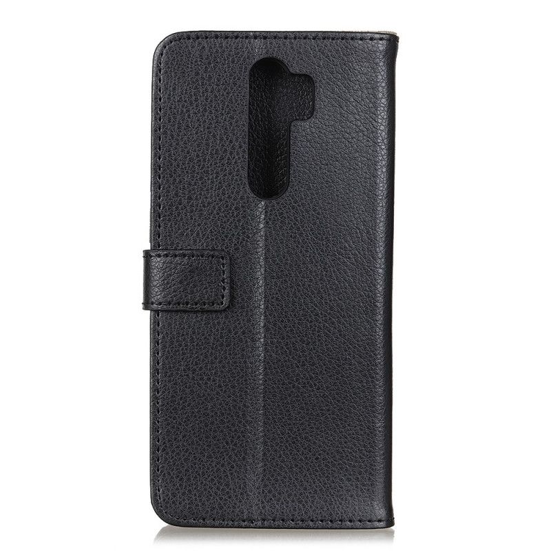 Etui Folio Xiaomi Redmi Note 8 Pro Czarny Imitacja Skóry Liczi Etui Ochronne