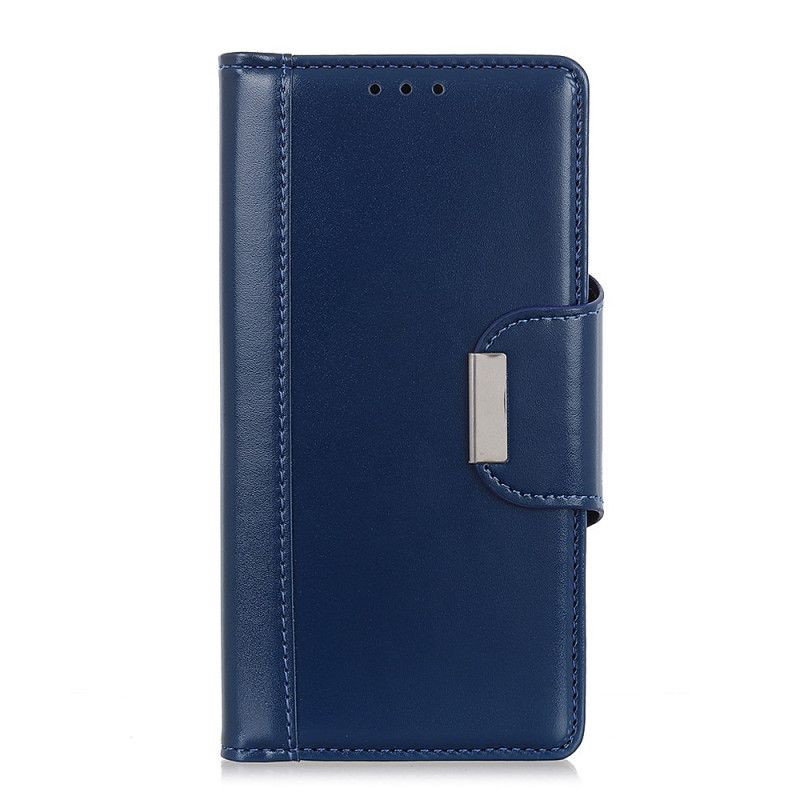 Etui Folio Xiaomi Redmi Note 8 Pro Granatowy Czarny Eleganckie Zamknięcie Ze Sztucznej Skóry Etui Ochronne