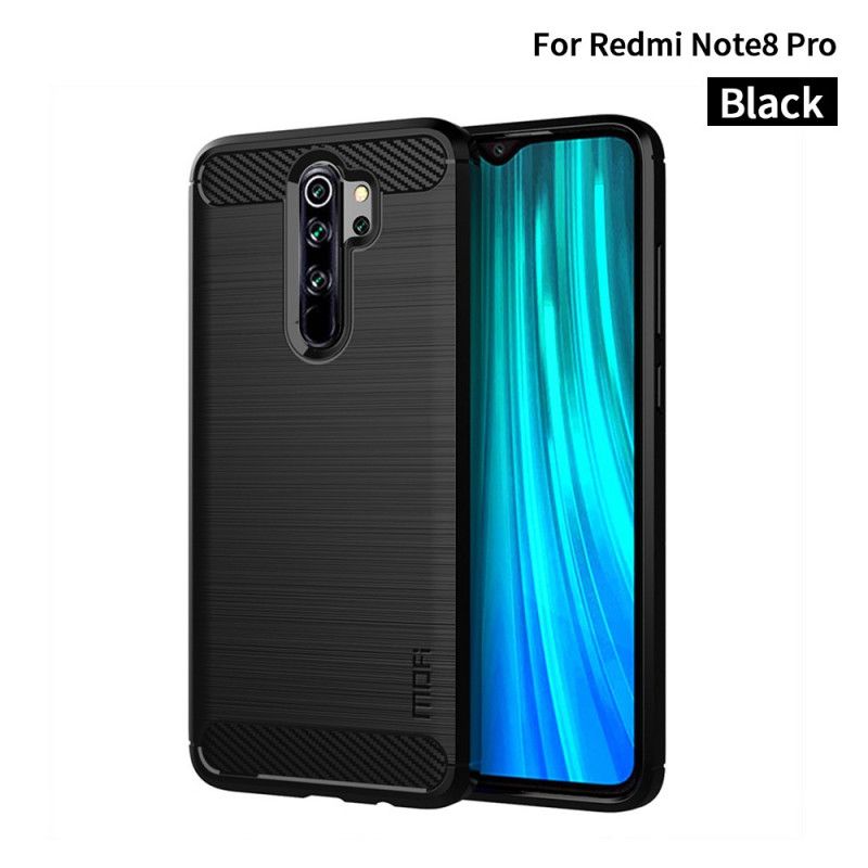 Etui Xiaomi Redmi Note 8 Pro Szary Czarny Mofi Szczotkowane Włókno Węglowe Etui Ochronne