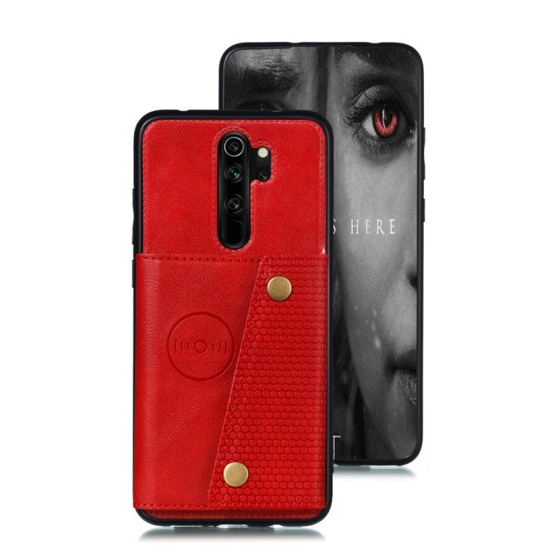 Futerały Xiaomi Redmi Note 8 Pro Czerwony Szary Etui na Telefon Portfel Zatrzaskowy