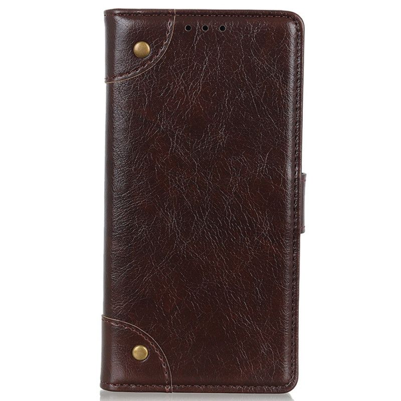 Etui Folio Moto G200 5g Efekt Antycznej Skóry Nappa