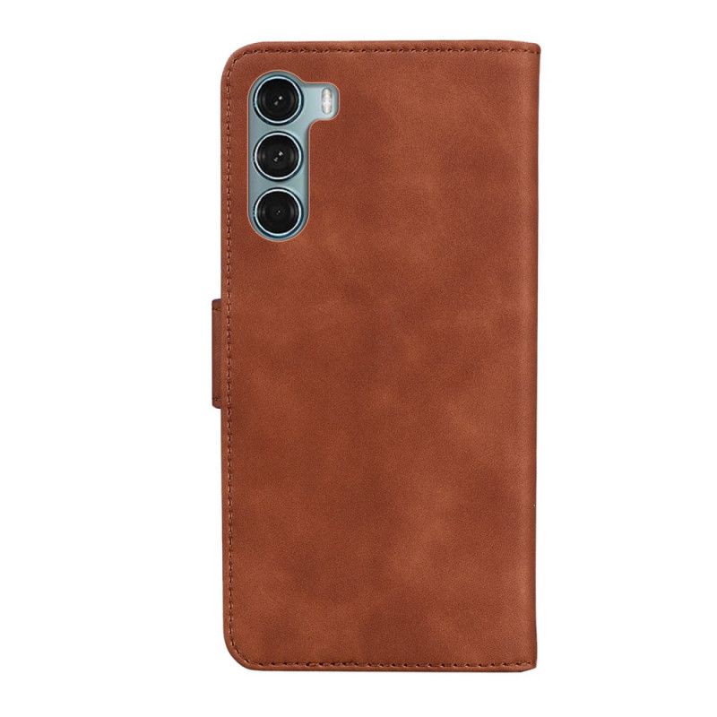 Skórzany Futerał Moto G200 5g Etui Na Telefon Monochromatyczny Efekt Skóry