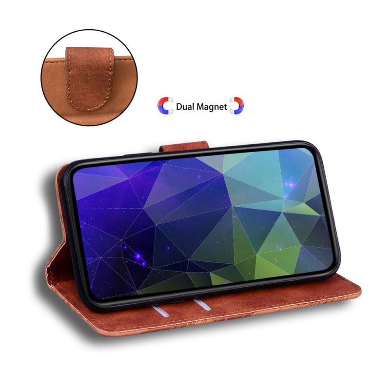 Skórzany Futerał Moto G200 5g Etui Na Telefon Monochromatyczny Efekt Skóry