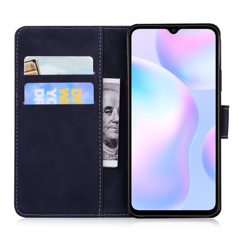 Etui Folio Xiaomi Redmi 9A Czerwony Czarny Imitacja Skóry W Nowych Kolorach Etui Ochronne