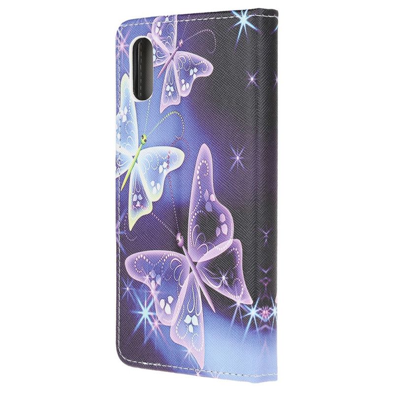 Etui Folio Xiaomi Redmi 9A Neonowe Motyle Etui Ochronne