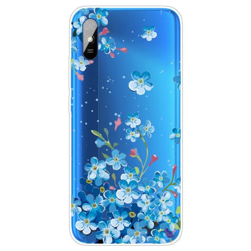 Etui Xiaomi Redmi 9A Bukiet Niebieskich Kwiatów Etui Ochronne