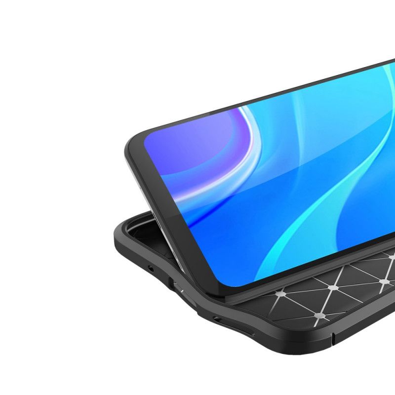 Etui Xiaomi Redmi 9A Czerwony Czarny Efekt Skóry Z Podwójną Linią Liczi