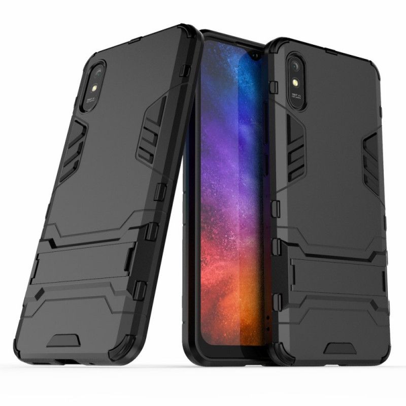 Etui Xiaomi Redmi 9A Czerwony Czarny Wyjątkowo Wytrzymały Język Etui Ochronne