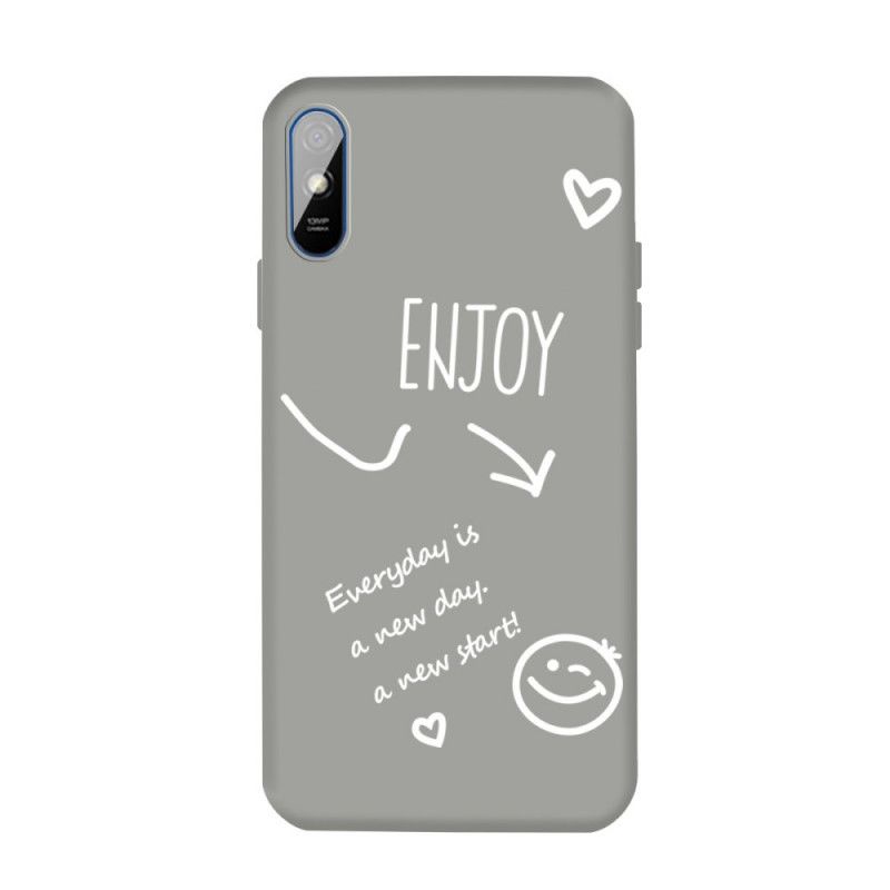 Etui Xiaomi Redmi 9A Szary Czarny Ciesz Się Silikonem Etui Ochronne