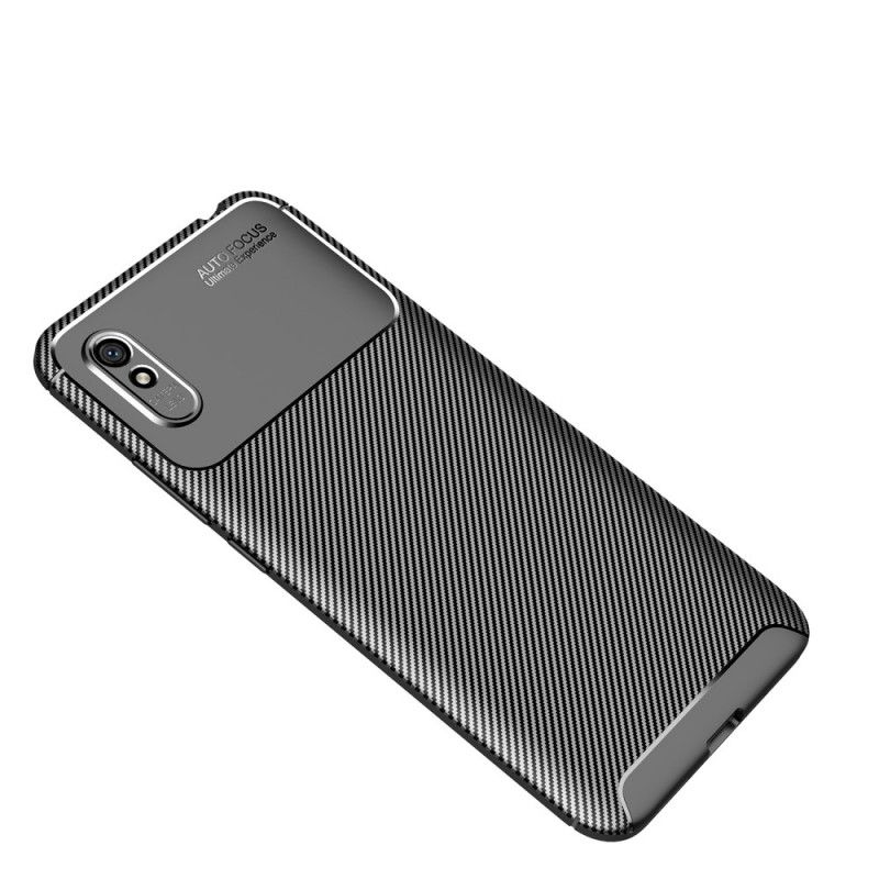 Futerały Xiaomi Redmi 9A Granatowy Czarny Etui na Telefon Elastyczne Włókno Węglowe