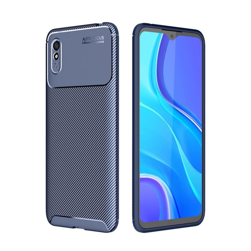 Futerały Xiaomi Redmi 9A Granatowy Czarny Etui na Telefon Elastyczne Włókno Węglowe