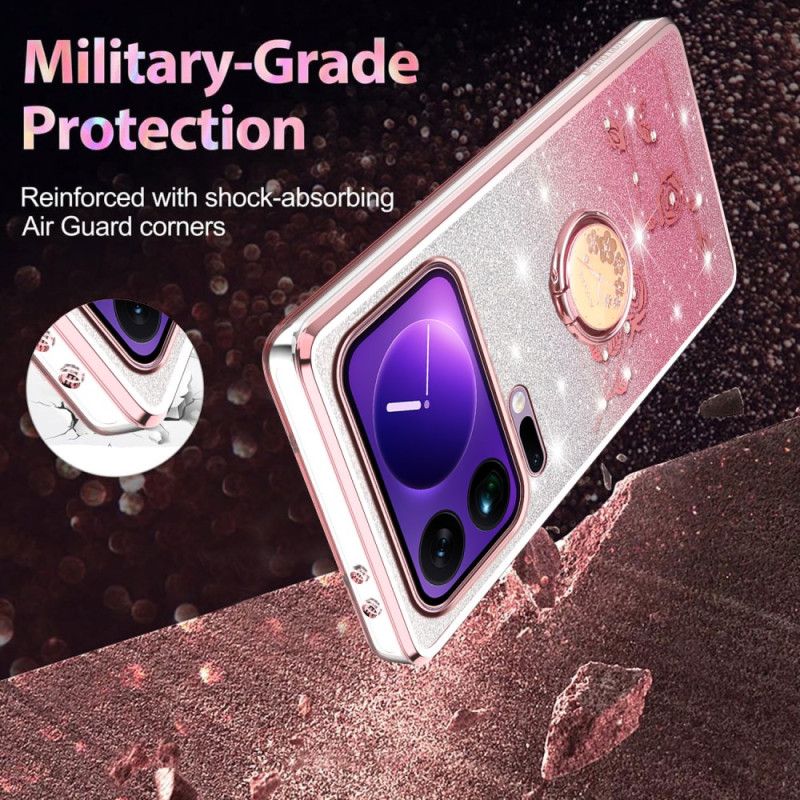 Etui Do Xiaomi 17 Pro Podstawka Na Pierścionek Z Cyrkoniami