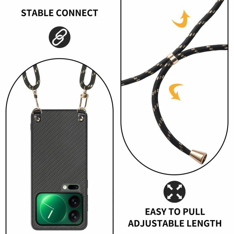 Etui Do Xiaomi 17 Pro Tekstura Włókna Węglowego