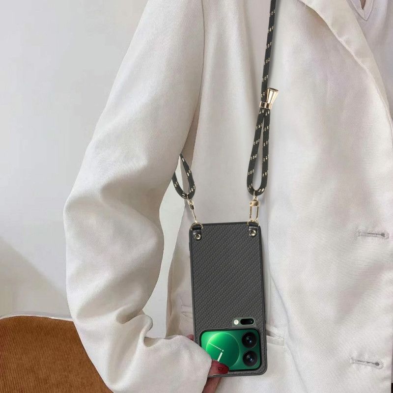 Etui Do Xiaomi 17 Pro Tekstura Włókna Węglowego