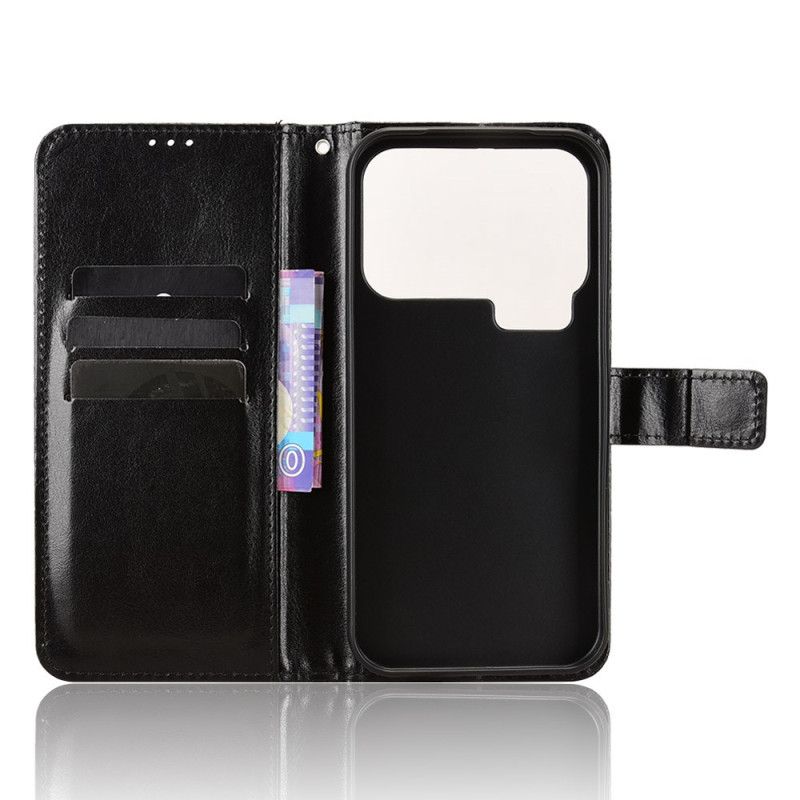 Etui Folio Do Xiaomi 17 Pro Błyszcząca Skóra Ekologiczna