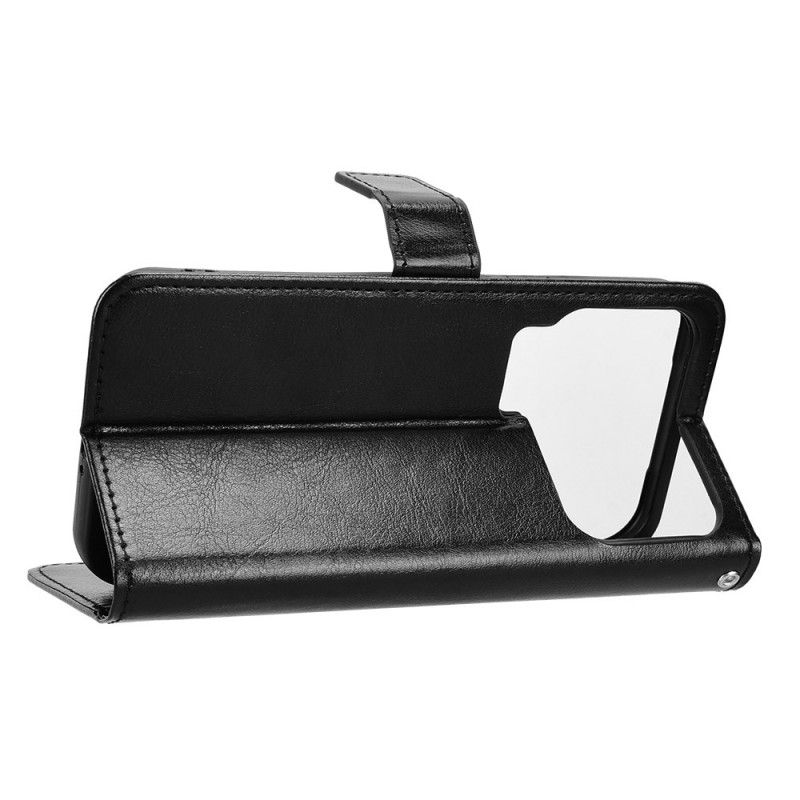 Etui Folio Do Xiaomi 17 Pro Błyszcząca Skóra Ekologiczna