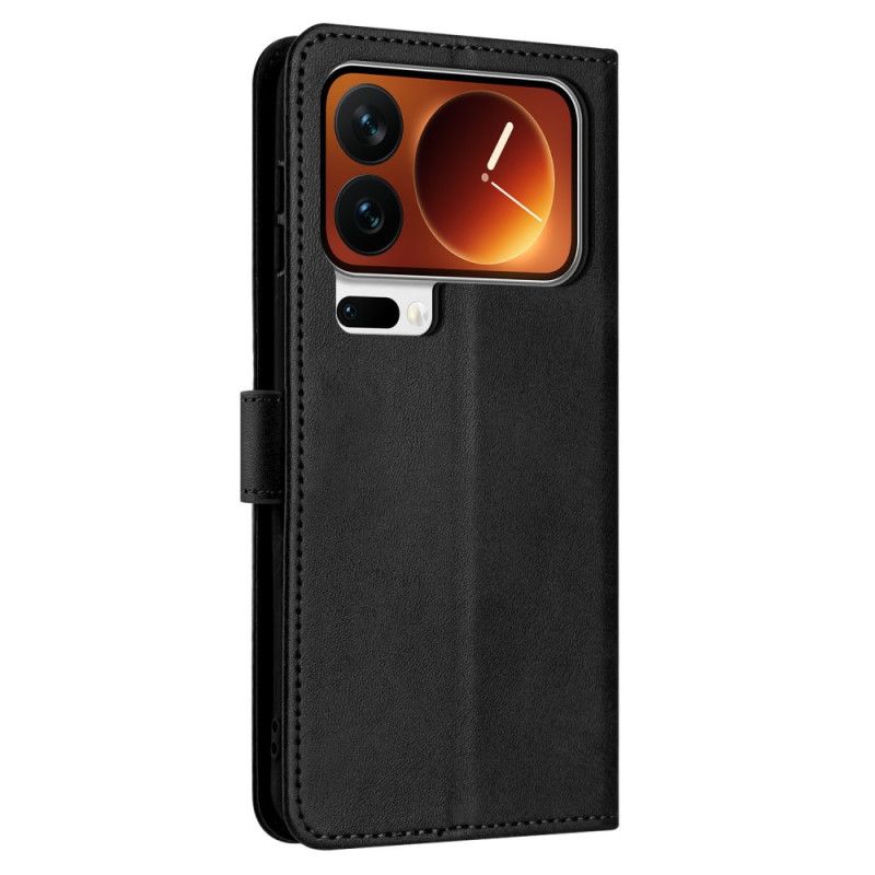 Etui Folio Do Xiaomi 17 Pro Efekt Skóry Ze Smyczą