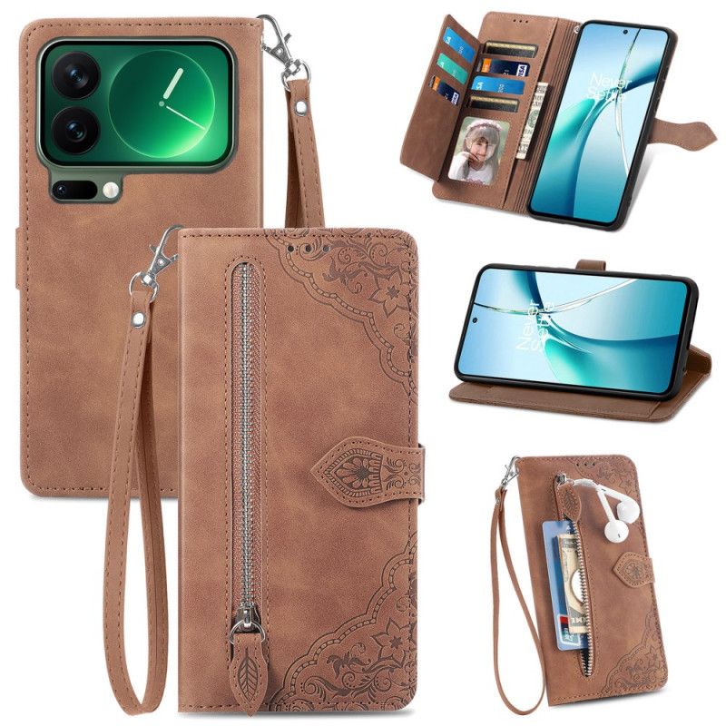Etui Folio Do Xiaomi 17 Pro Portfel Z Koronkowym Wzorem