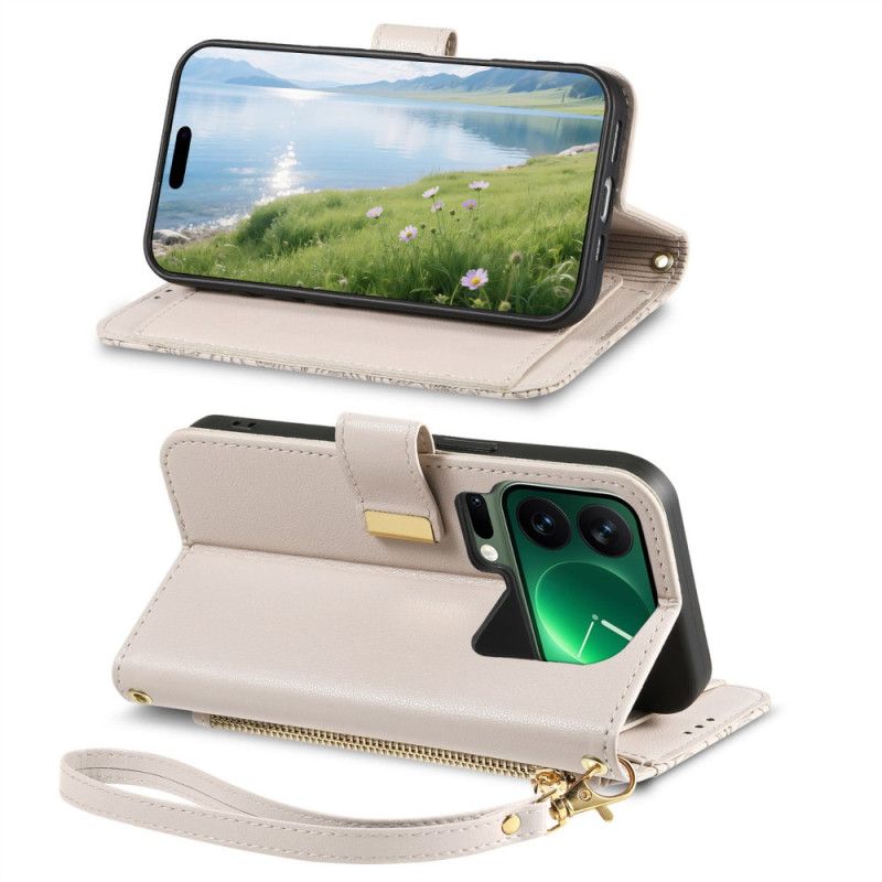 Etui Folio Do Xiaomi 17 Pro Wzór Kwiatowy I Liściasty