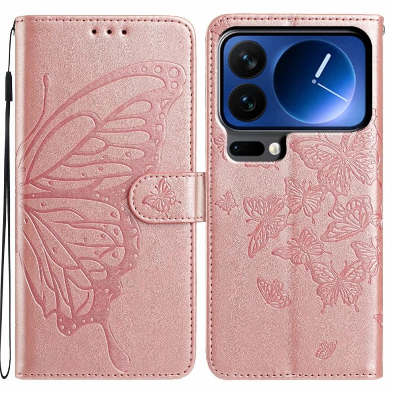 Etui Folio Xiaomi 17 Pro Grawerowane Motyle Etui Ochronne