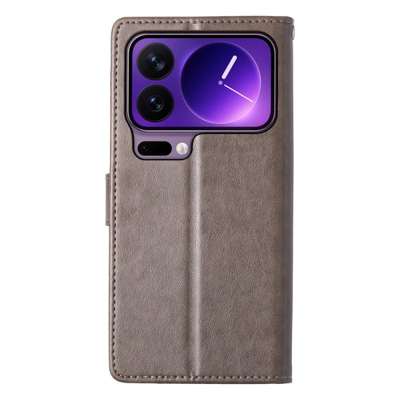 Etui Folio Xiaomi 17 Pro Kwiatowy Wzór Motyla Etui Ochronne