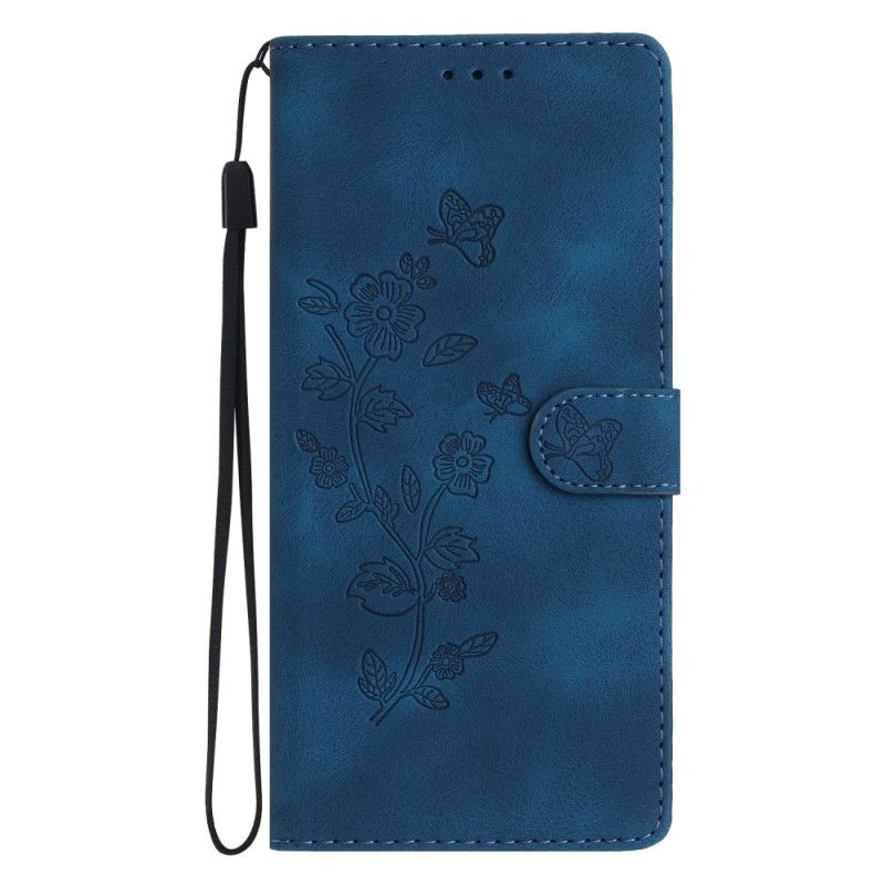 Etui Folio Xiaomi 17 Pro Kwiatowy Wzór Z Efektem Zamszu Etui Ochronne