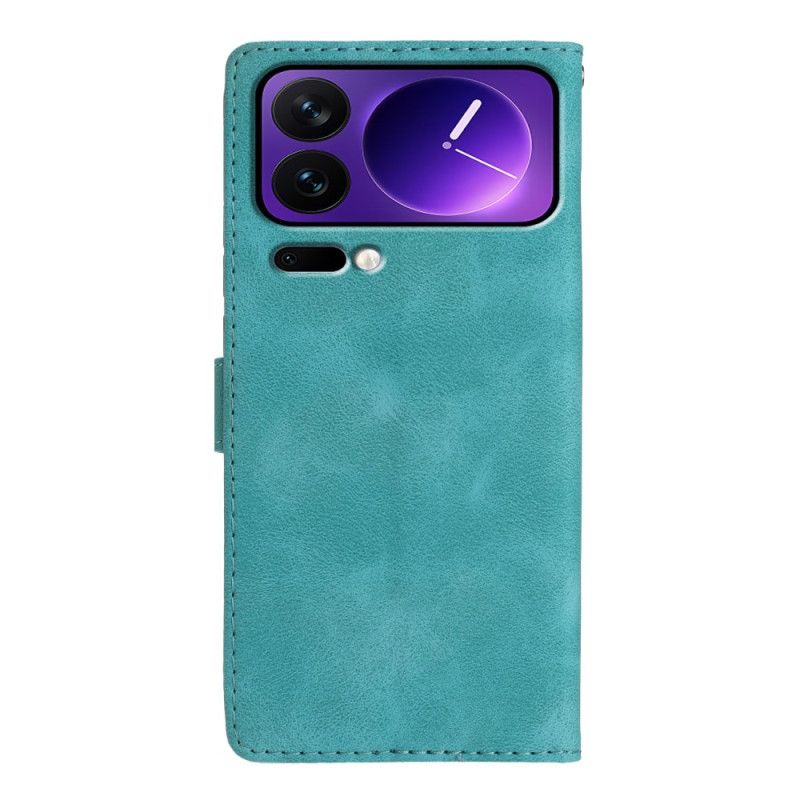 Etui Folio Xiaomi 17 Pro Kwiatowy Wzór Z Efektem Zamszu Etui Ochronne