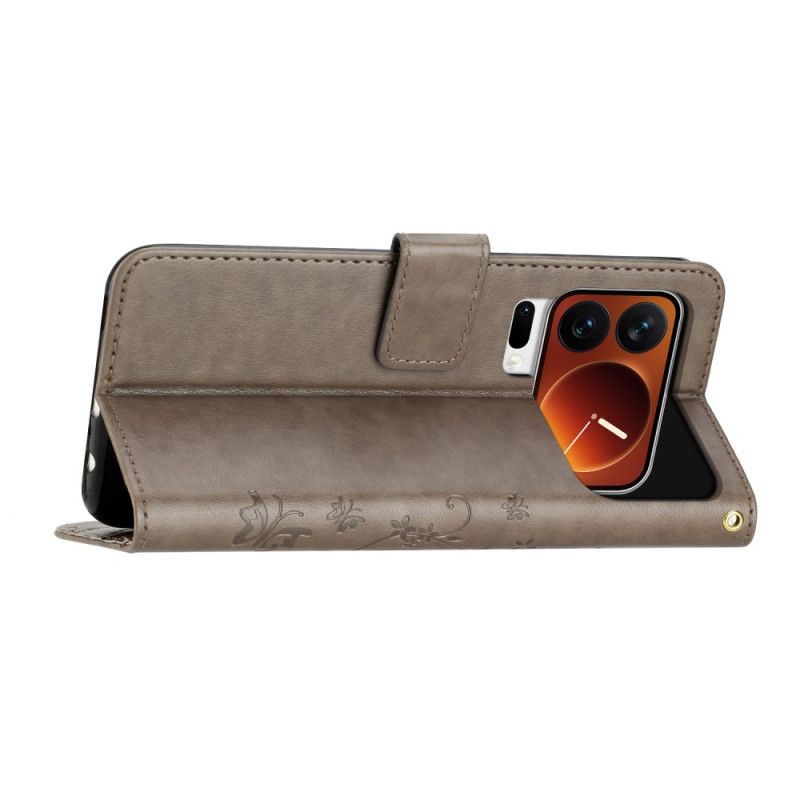 Etui Folio Xiaomi 17 Pro Motyle I Kwiaty Etui Ochronne