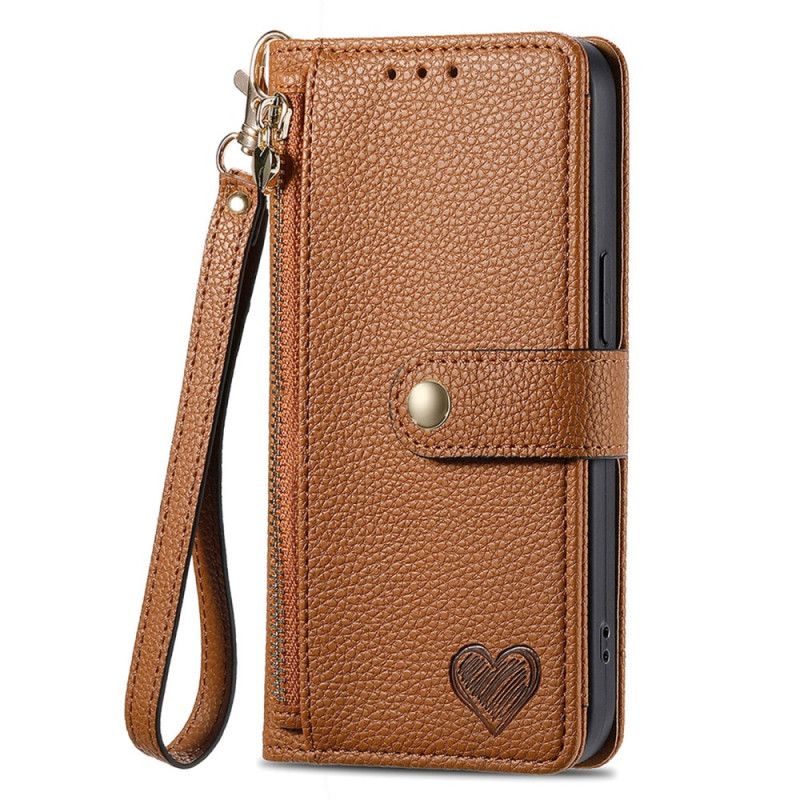 Etui Folio Xiaomi 17 Pro Wzór Serca Blokujący Rfid Etui Ochronne