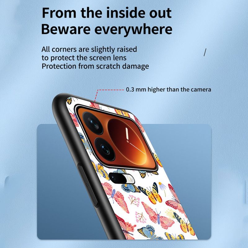 Etui Xiaomi 17 Pro Motyl Ze Szkła Hartowanego Etui Ochronne