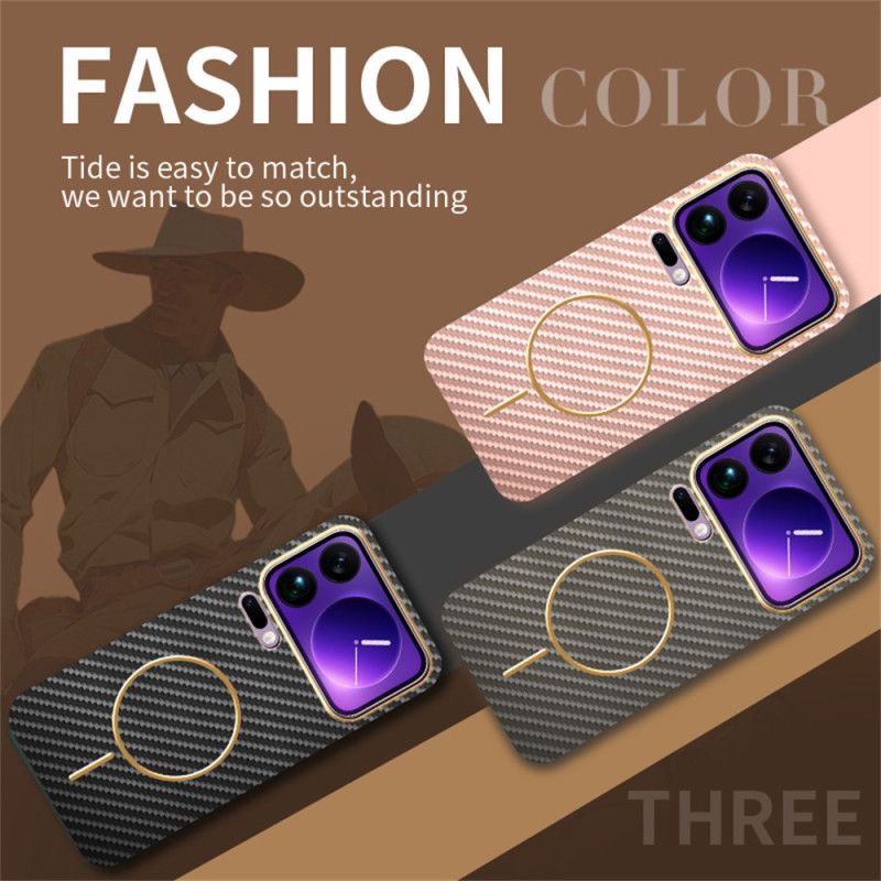 Etui Xiaomi 17 Pro Teksturowany Włóknem Węglowym