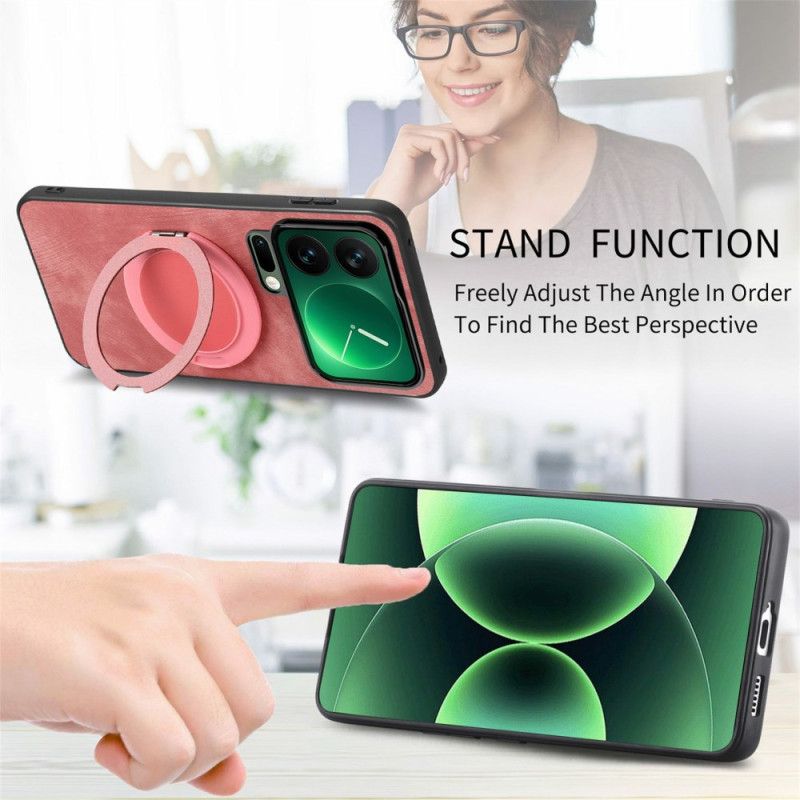 Futerały Xiaomi 17 Pro Etui Na Telefon Obrotowa Podstawka I Skórzana Faktura Retro