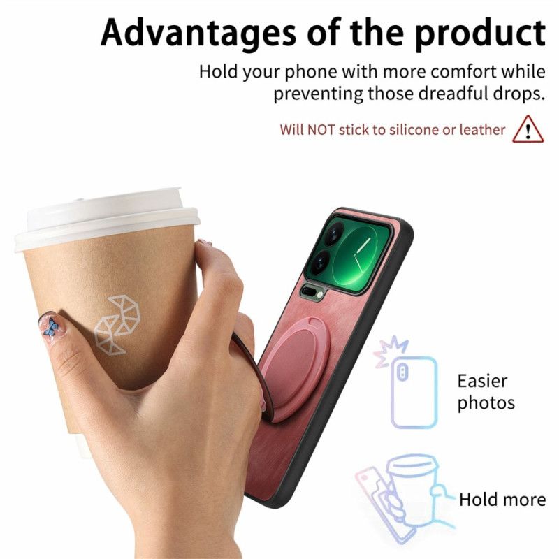 Futerały Xiaomi 17 Pro Etui Na Telefon Obrotowa Podstawka I Skórzana Faktura Retro