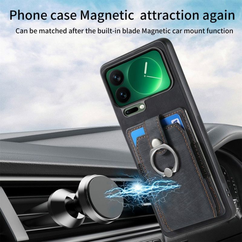 Futerały Xiaomi 17 Pro Etui Na Telefon Podstawka I Uchwyt Na Karty Z Efektem Skóry