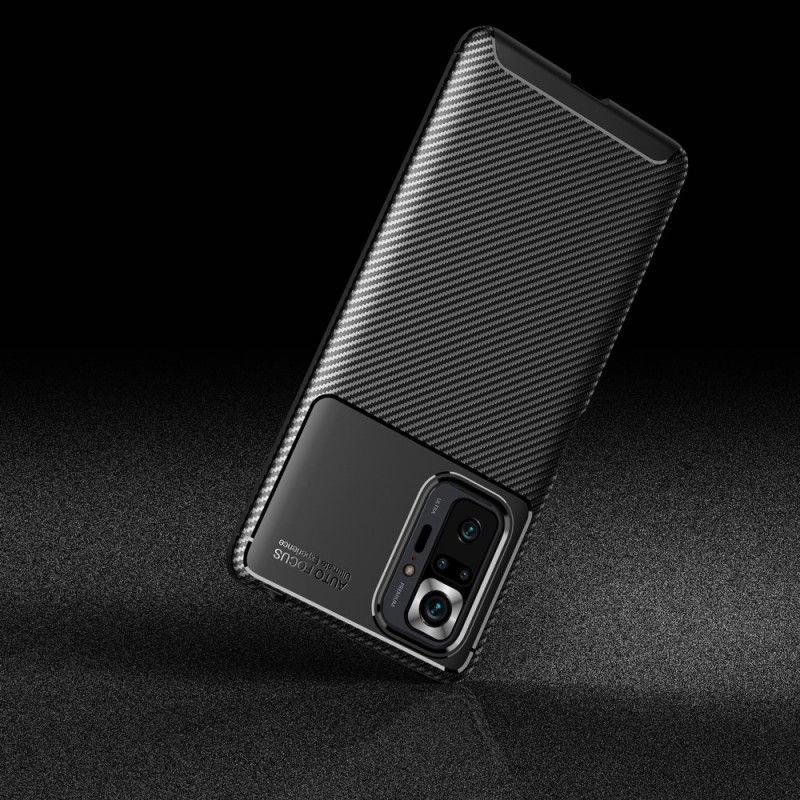 Etui Xiaomi Redmi Note 10 Pro Granatowy Czarny Elastyczna Tekstura Włókna Węglowego