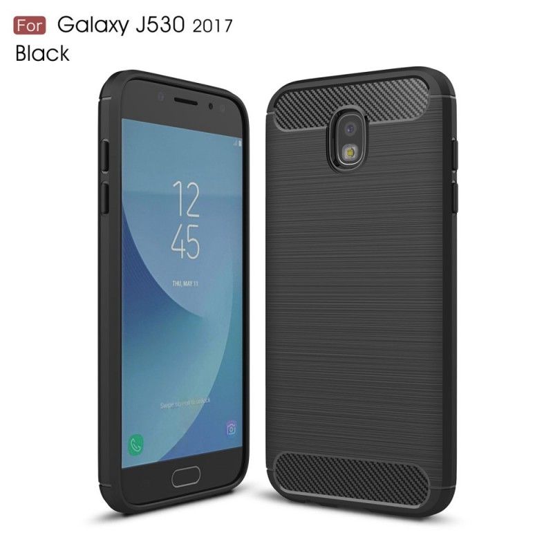 Etui Samsung Galaxy J5 2017 Czerwony Czarny Szczotkowane Włókno Węglowe Etui Ochronne