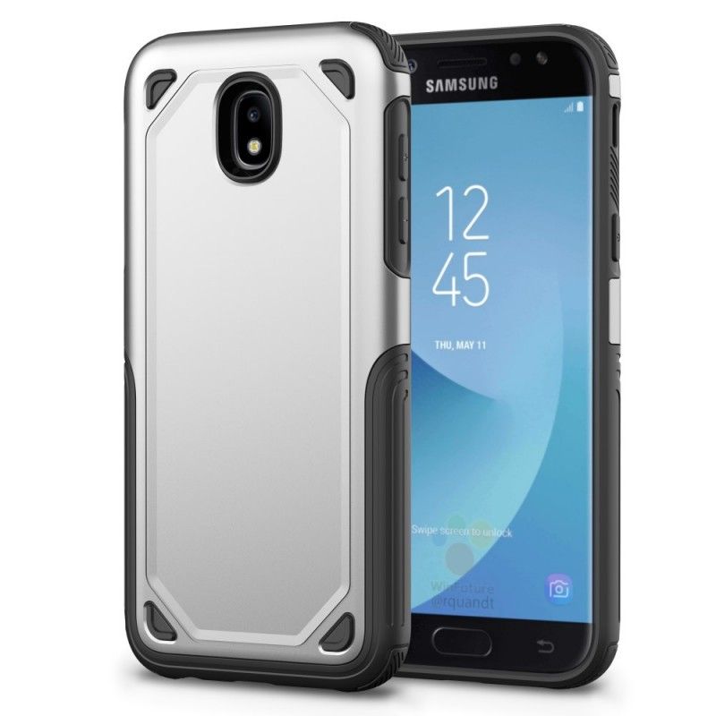 Etui Samsung Galaxy J5 2017 Szary Czarny Efekt Metalu Premium