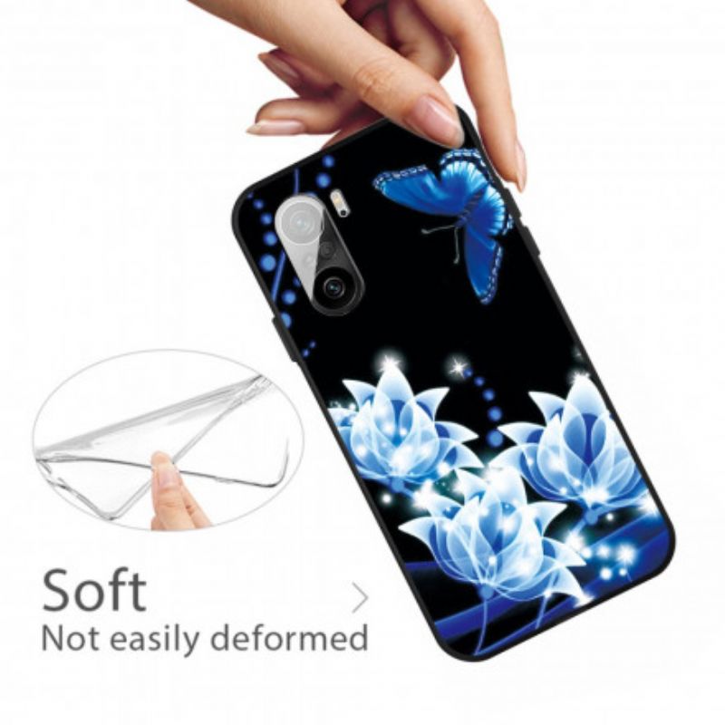 Futerały Xiaomi Mi 11i 5g / Poco F3 Etui Na Telefon Motyl I Niebieskie Kwiaty