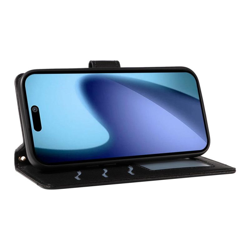 Etui Folio iPhone Air Pikowany Z Paskiem I Paskiem Na Ramię Etui Ochronne