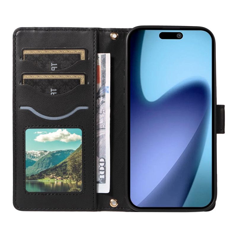 Etui Folio iPhone Air Pikowany Z Paskiem I Paskiem Na Ramię Etui Ochronne