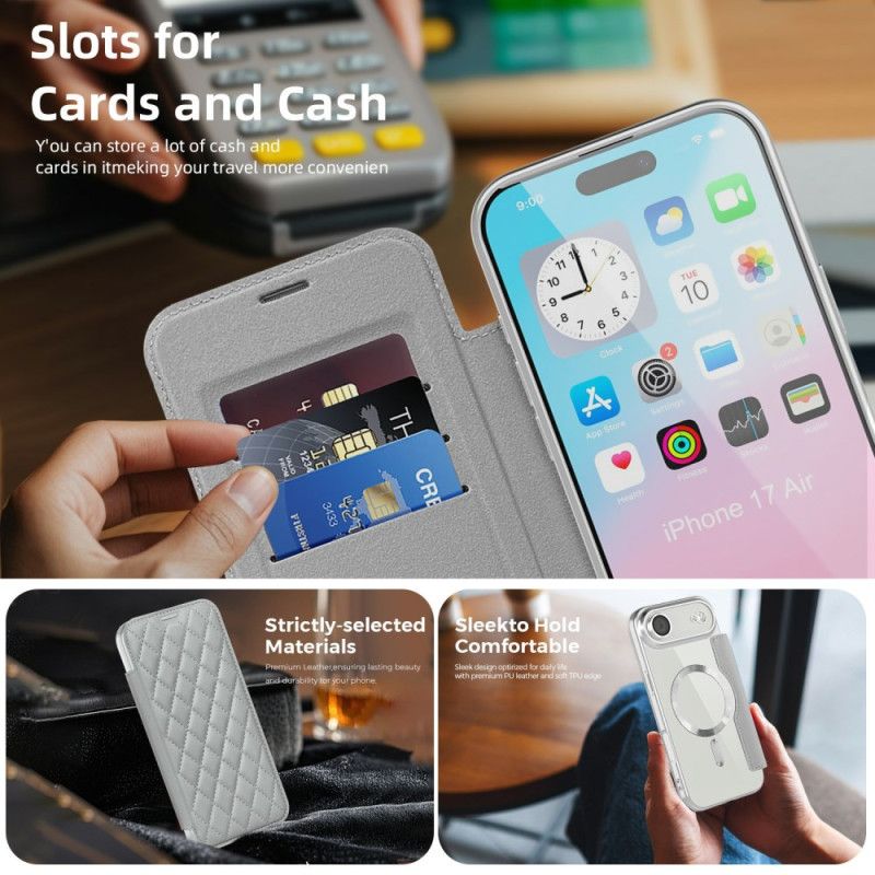 Flip Kotelot iPhone Air Etui Na Telefon Magsafe Kompatybilny Z Pikowaniem