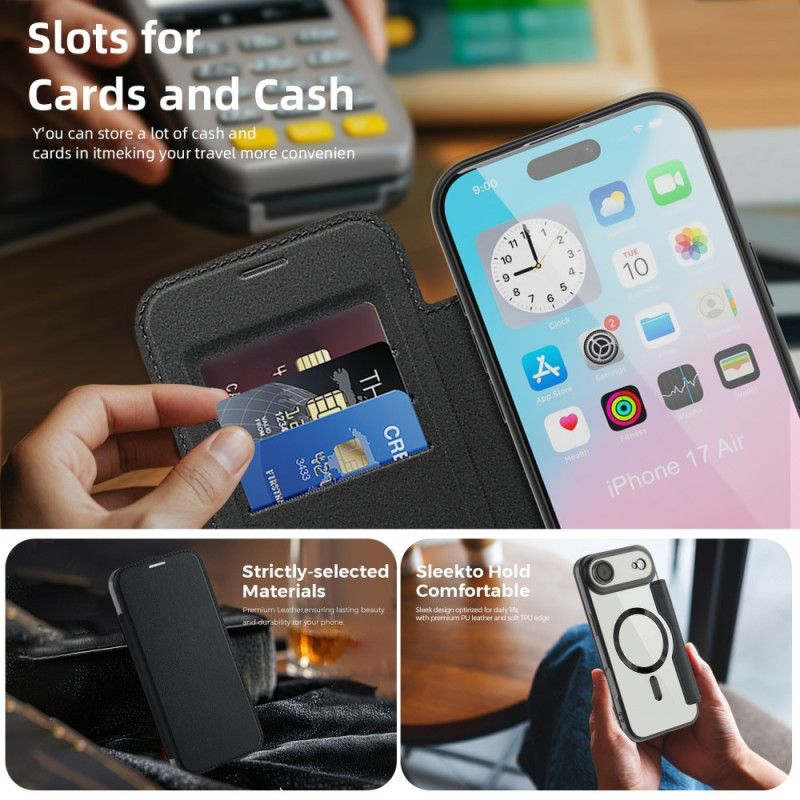 Flip Kotelot iPhone Air Magsafe Kompatybilny Z Blokowaniem Rfid Etui Ochronne