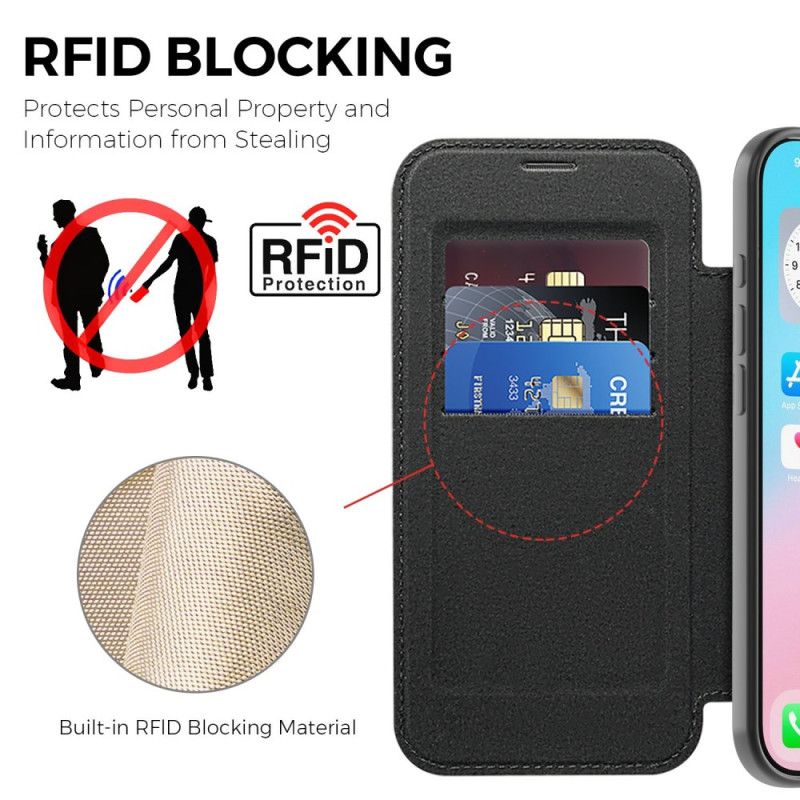 Flip Kotelot iPhone Air Magsafe Kompatybilny Z Blokowaniem Rfid Etui Ochronne