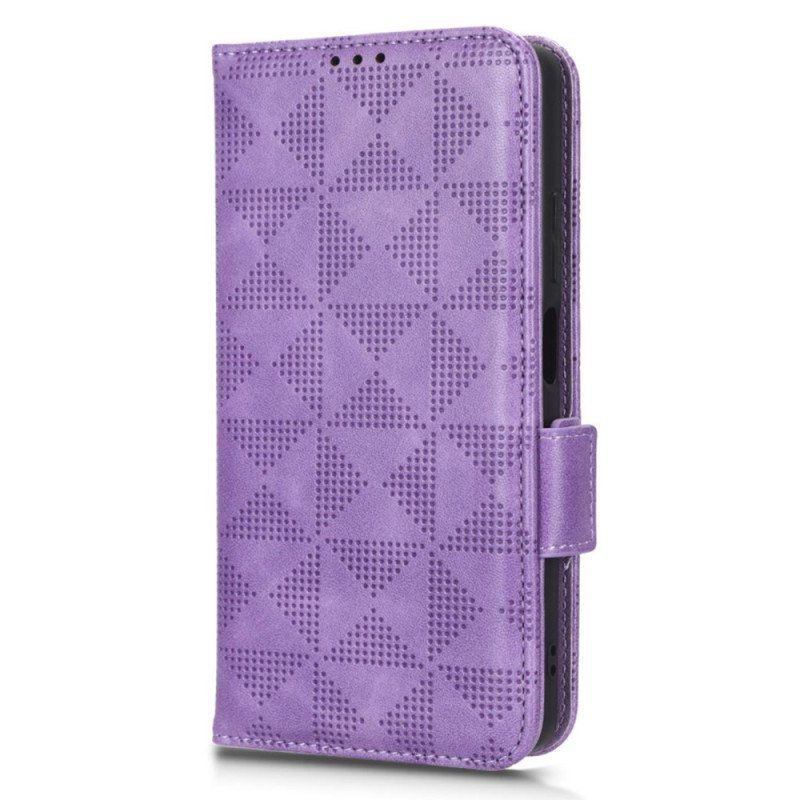 Etui Folio do Poco X5 5G Trójkąty Ze Smyczą